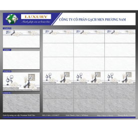 Gạch men Ceramic 30cmx60cm sọc trắng xám PN HP LX 36027