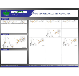 Gạch men Ceramic 30cmx60cm trắng có viền PN HP CLA 3639