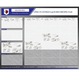 Gạch men Ceramic 30cmx60cm sọc trắng xám PN HP CMN 3702