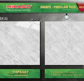 Gạch đá 60cmx60cm xám vân trắng THP 6507