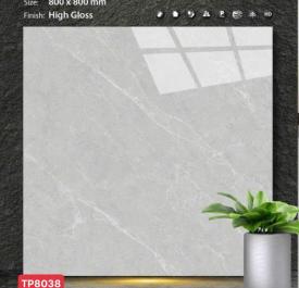 Gạch đá Porcelain 80cmx80cm xám vân trắng PN TP 8038