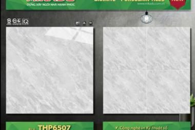Gạch đá 60cmx60cm xám vân trắng THP 6507